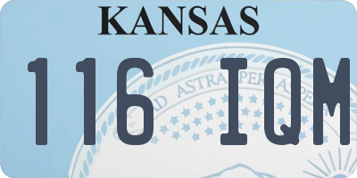 KS license plate 116IQM