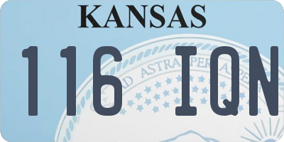 KS license plate 116IQN