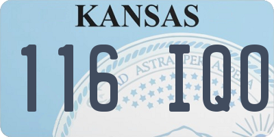 KS license plate 116IQO