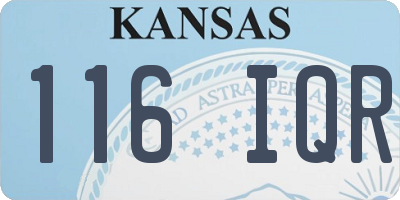 KS license plate 116IQR
