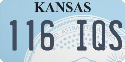 KS license plate 116IQS