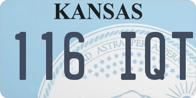 KS license plate 116IQT