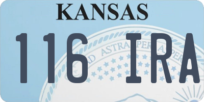 KS license plate 116IRA