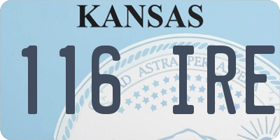 KS license plate 116IRE