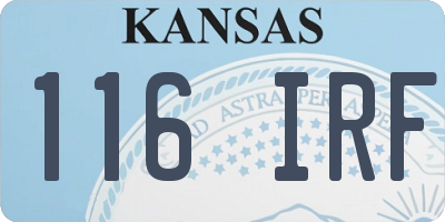 KS license plate 116IRF