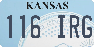 KS license plate 116IRG