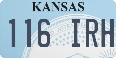 KS license plate 116IRH