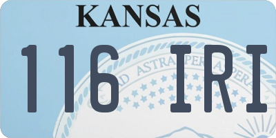 KS license plate 116IRI