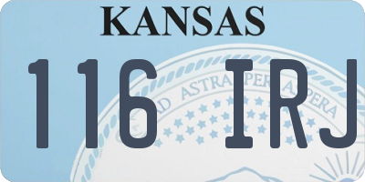 KS license plate 116IRJ