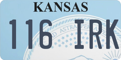 KS license plate 116IRK