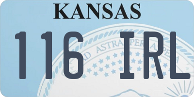 KS license plate 116IRL