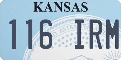 KS license plate 116IRM