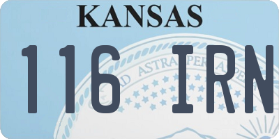 KS license plate 116IRN
