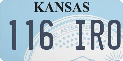 KS license plate 116IRO
