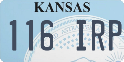 KS license plate 116IRP