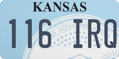 KS license plate 116IRQ