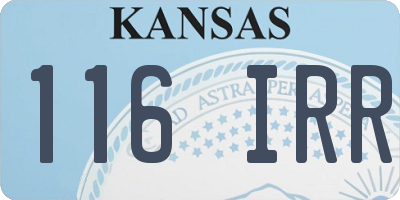 KS license plate 116IRR