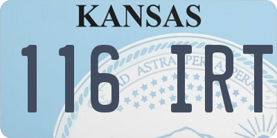 KS license plate 116IRT