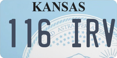 KS license plate 116IRV