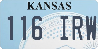KS license plate 116IRW