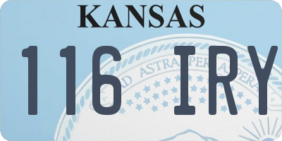 KS license plate 116IRY