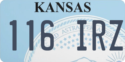 KS license plate 116IRZ