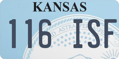 KS license plate 116ISF