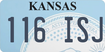 KS license plate 116ISJ