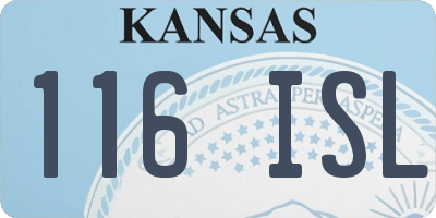 KS license plate 116ISL