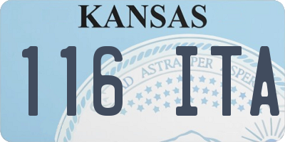 KS license plate 116ITA