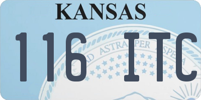 KS license plate 116ITC
