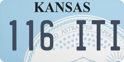 KS license plate 116ITI