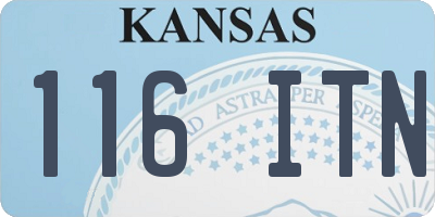 KS license plate 116ITN