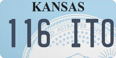KS license plate 116ITO