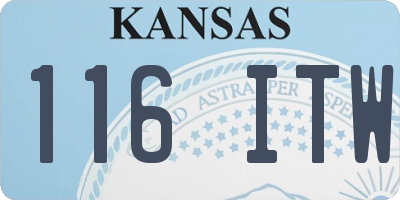 KS license plate 116ITW