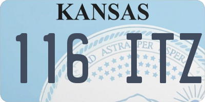 KS license plate 116ITZ