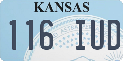 KS license plate 116IUD