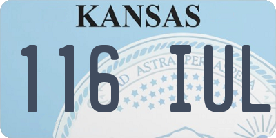 KS license plate 116IUL
