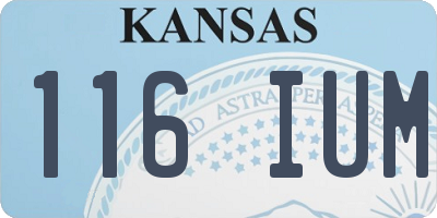 KS license plate 116IUM