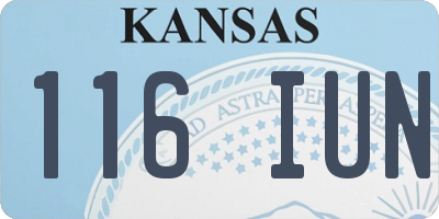 KS license plate 116IUN