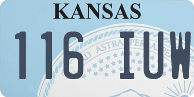 KS license plate 116IUW