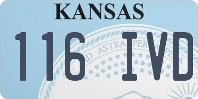 KS license plate 116IVD