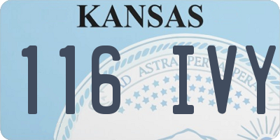 KS license plate 116IVY