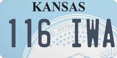 KS license plate 116IWA