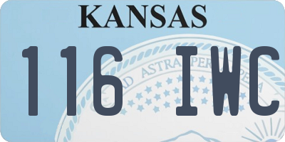 KS license plate 116IWC