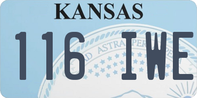 KS license plate 116IWE
