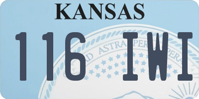 KS license plate 116IWI