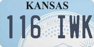 KS license plate 116IWK