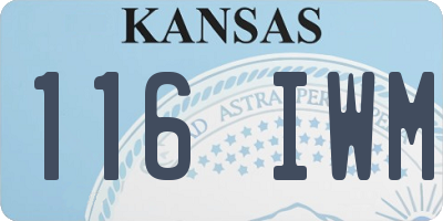 KS license plate 116IWM