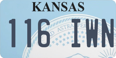 KS license plate 116IWN